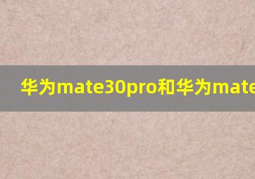 华为mate30pro和华为mate40 pro